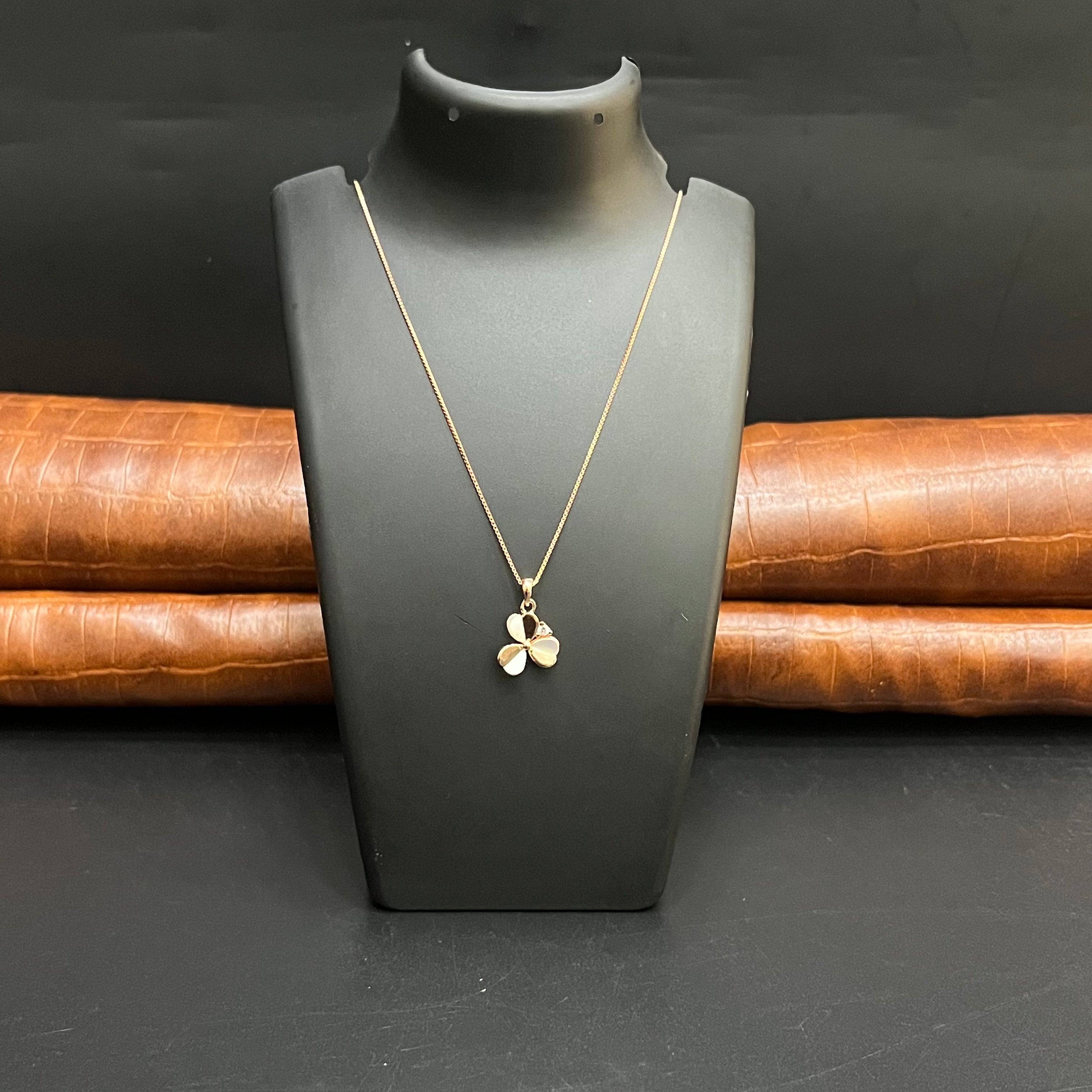 Silver Ladies Pendant Chain Floral Petal Mat Edition Rose Gold 925