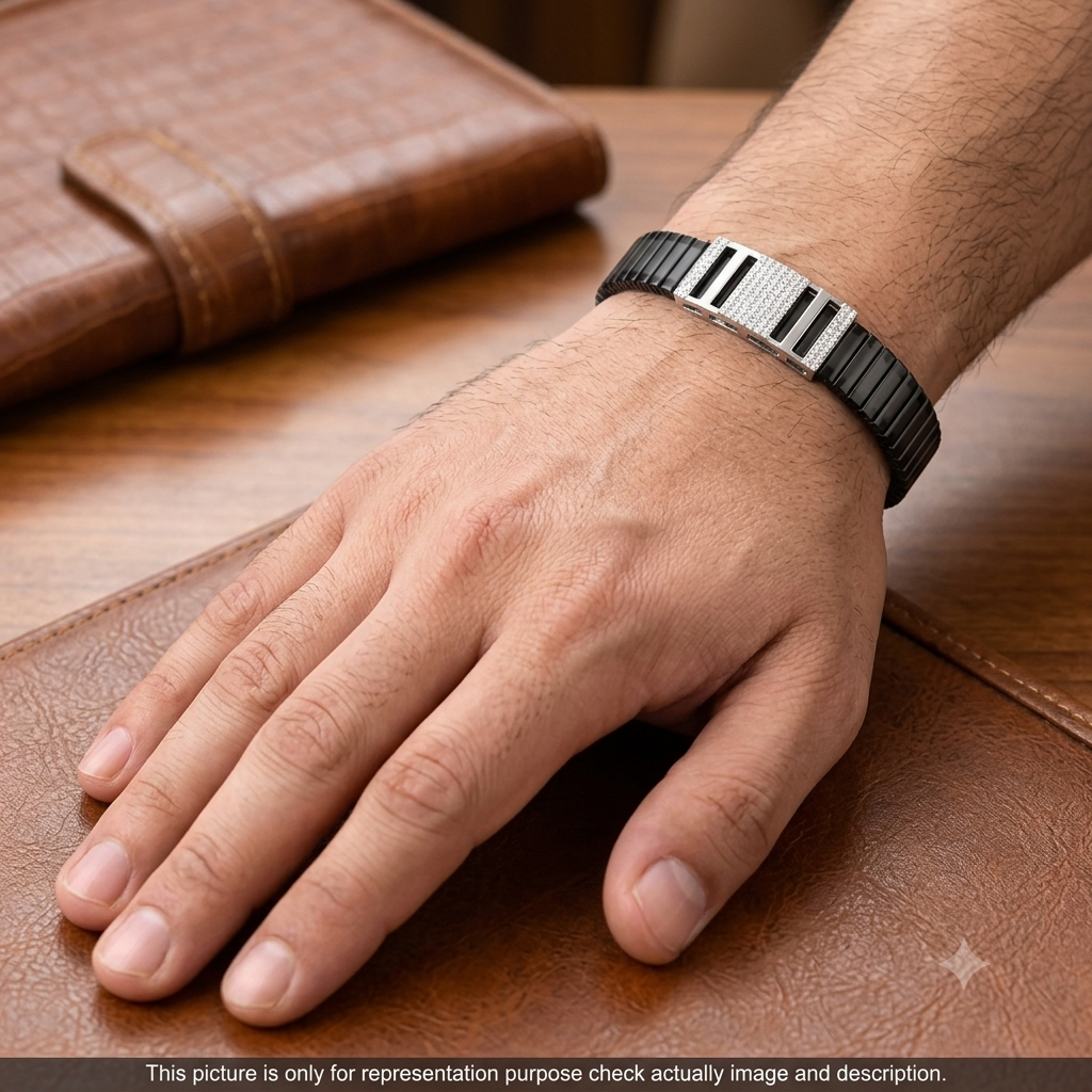 Silver Mens Flexible Bracelet Belt 925