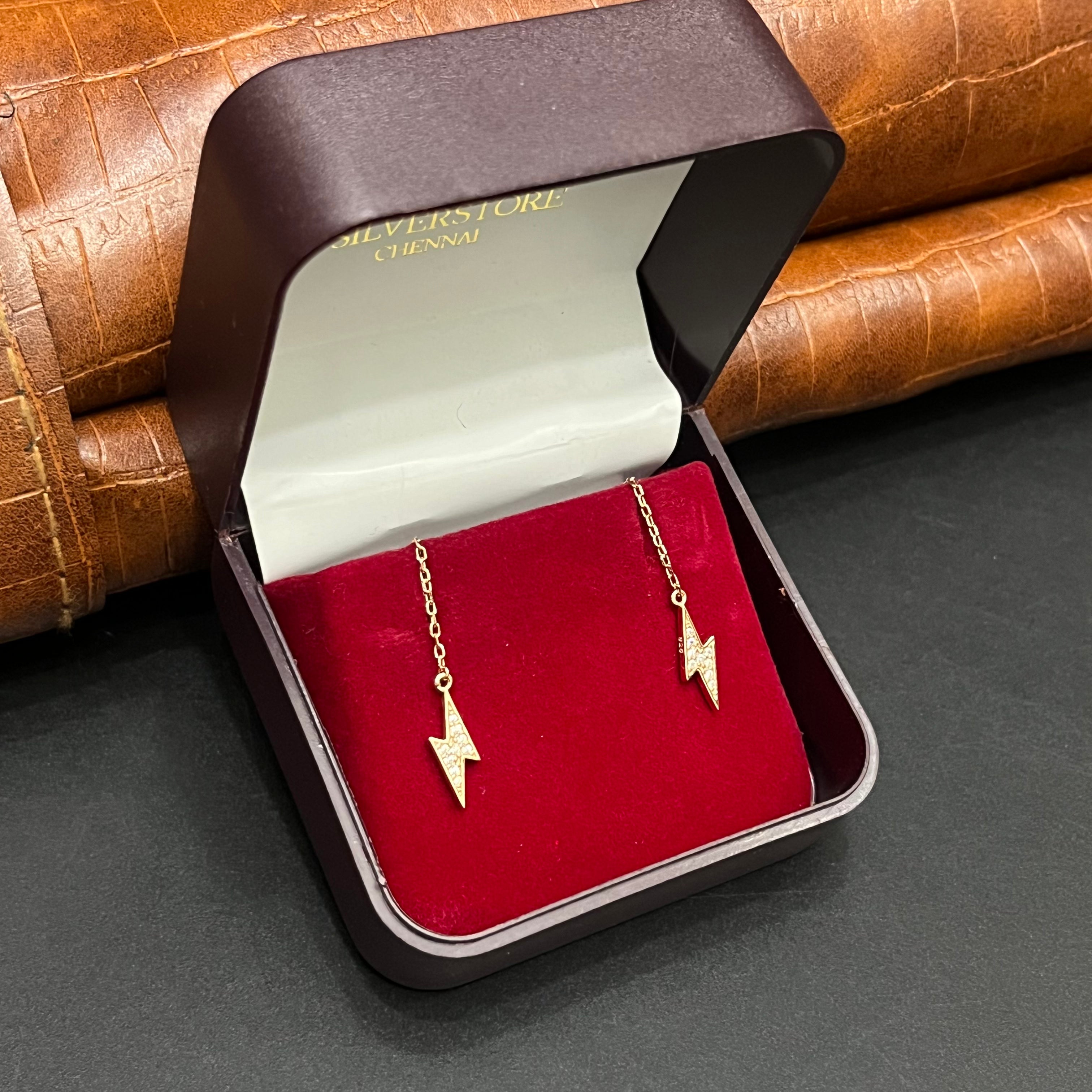 Silver Ladies Sui Daga Stud Hanging Stroms Rose Gold 925