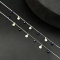 Silver Ladies Anklet_Black & White Beads SS