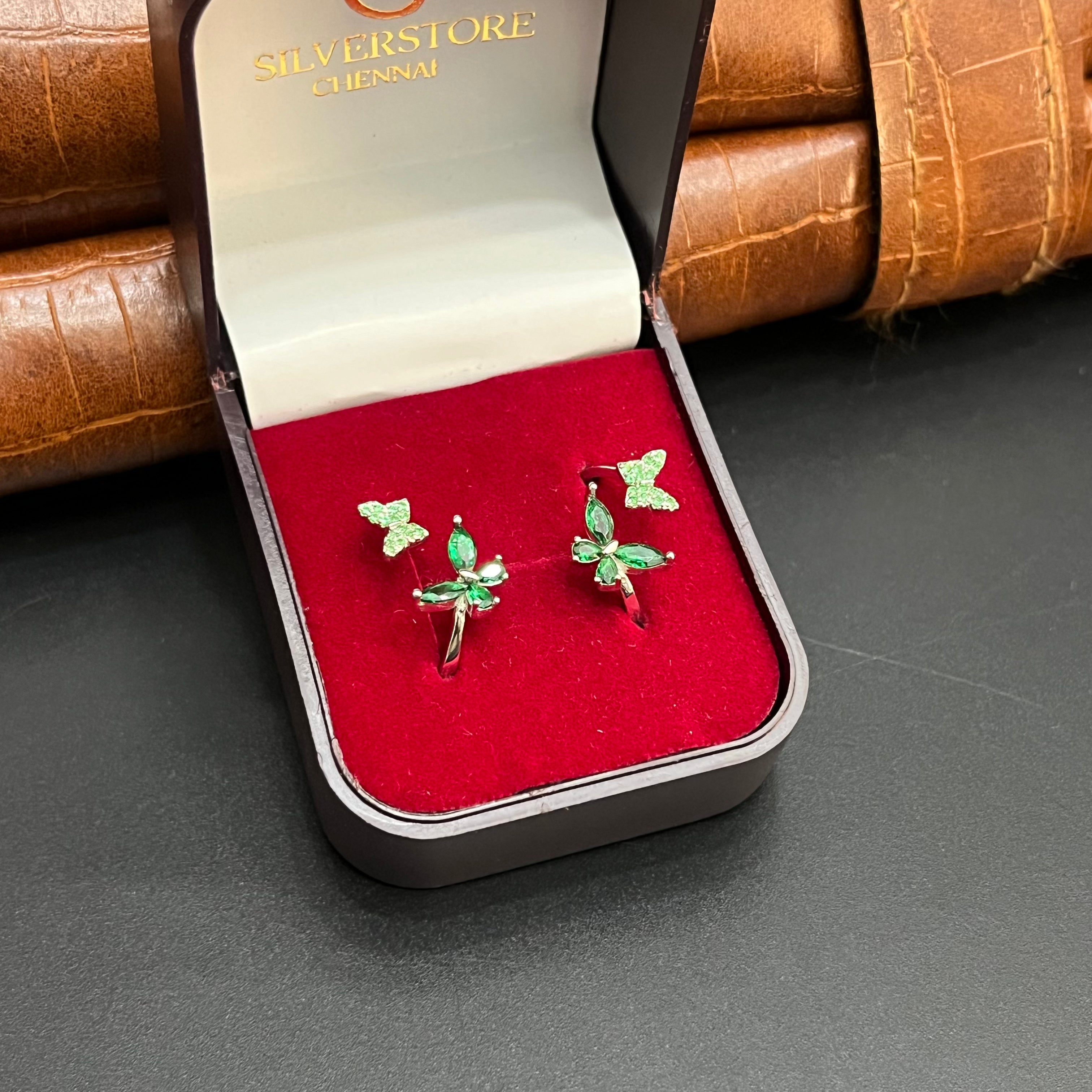Silver Ladies Toe Rings 925 Twp Butterfly Greenz 925