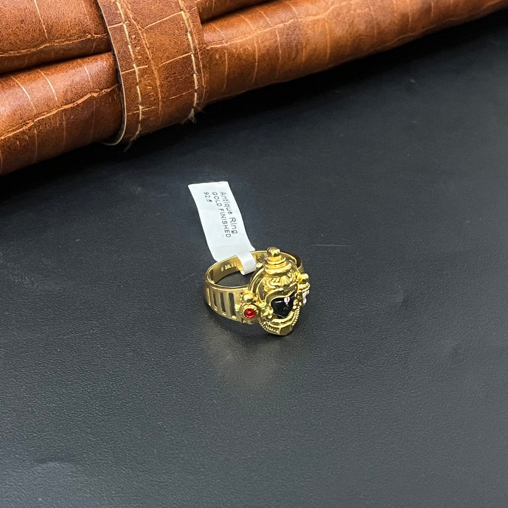 Silver Ring Tirupathi BalajiI Half Face Gold Finished 925 6