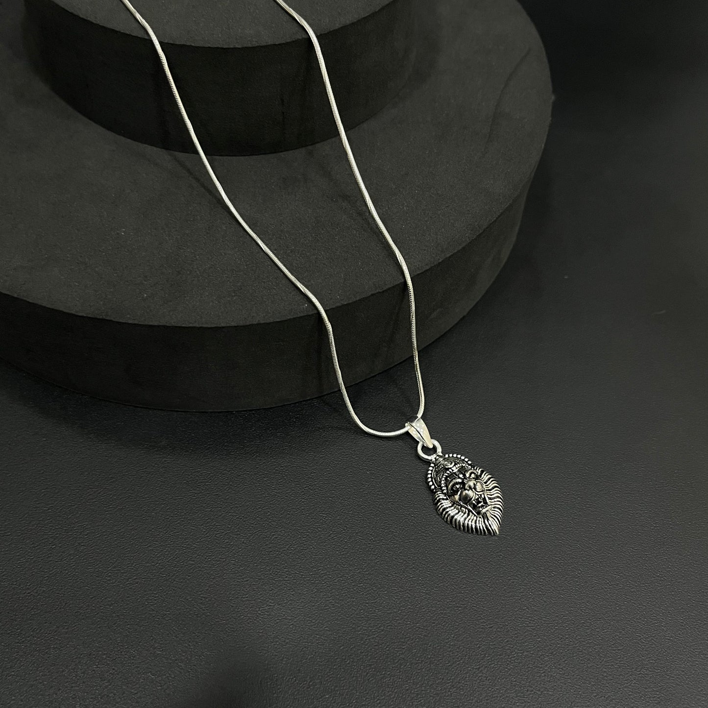 Silver Lion Pendant Antique Finished