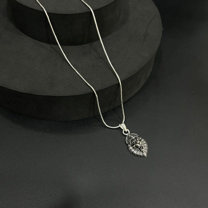 Silver Lion Pendant Antique Finished