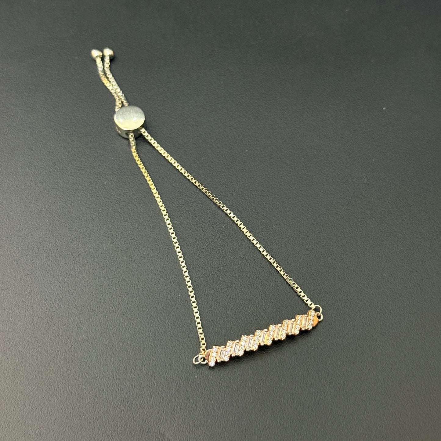 Silver Ladies Bracelet Adjustable Push lock DS17 RG