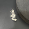 Silver Mens Shiv Trishul Antique Brooch 925