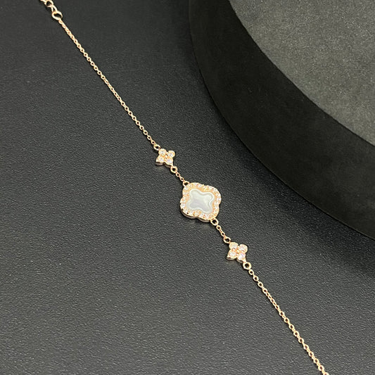 Silver Ladies Bracelet Rsoegold clover