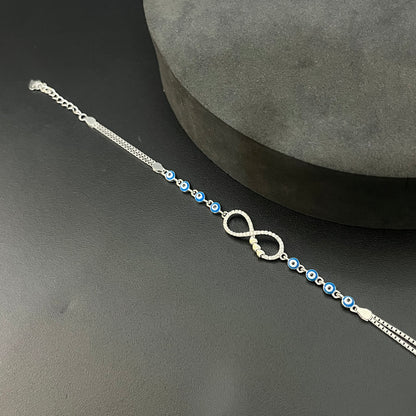 Silver Ladies Infinity Bracelet 3heartz