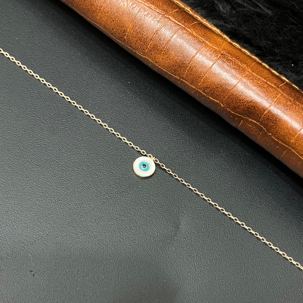 Silver Ladies Bracelet Evil Eye Rosegold