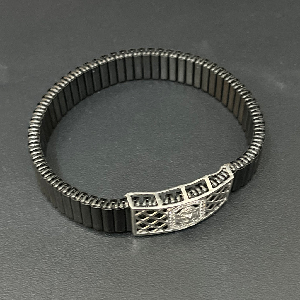 Silver Mens Flexible Bracelet FB3 925