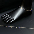 Ladies Silver Anklet Blue Beads