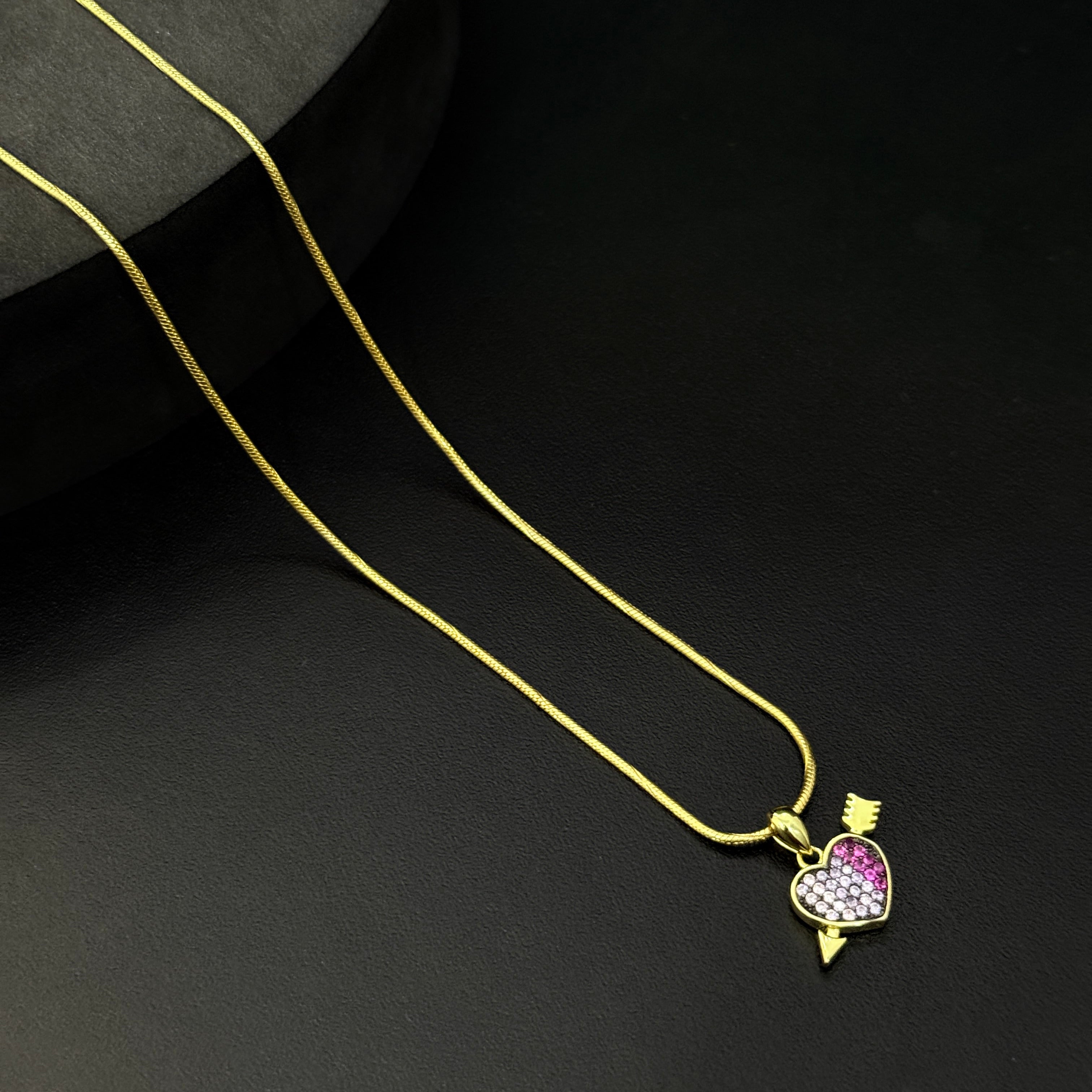 Ladies Pendant Heart GoldFinish