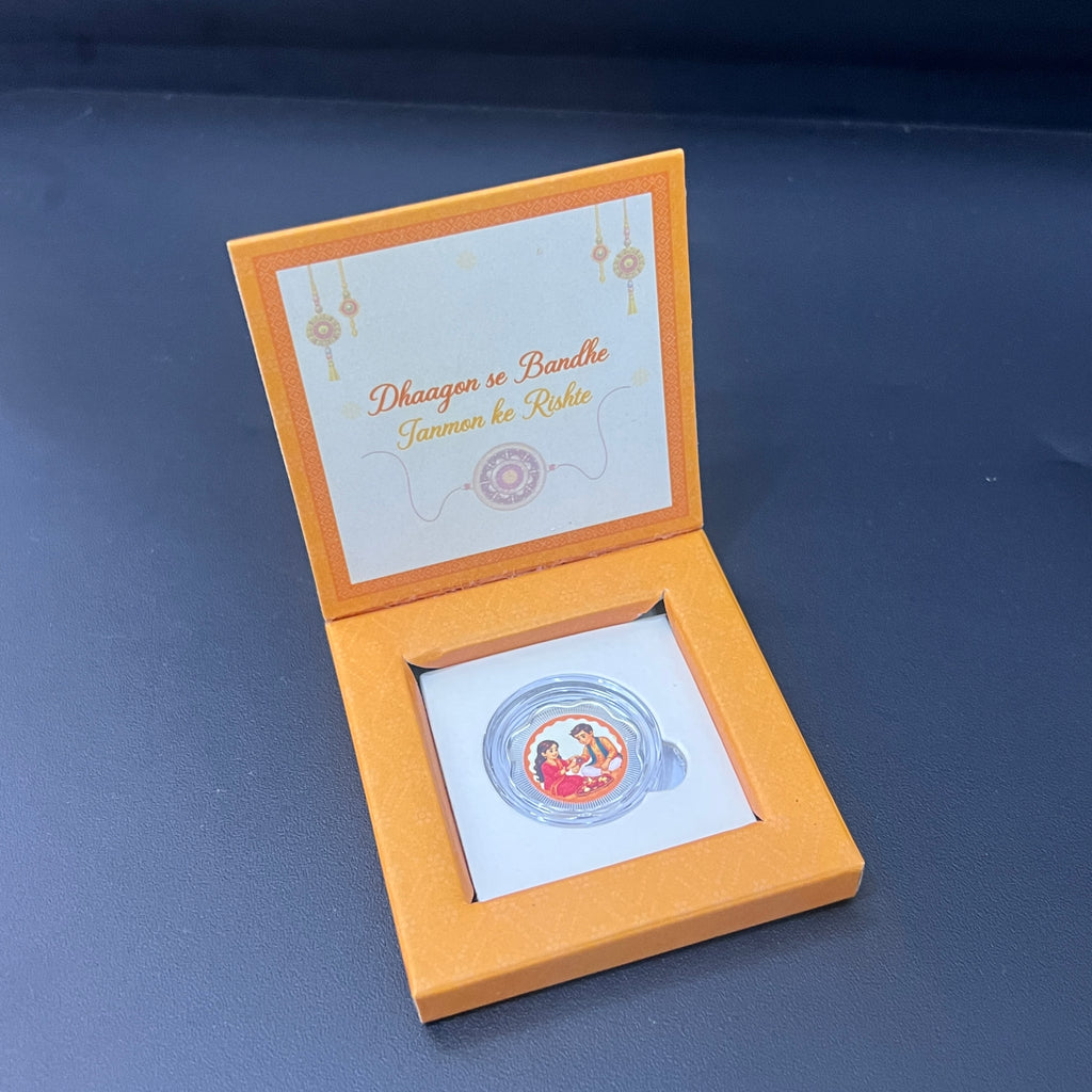 Silver Raksh Bandhan Gift Box Coin Set 999