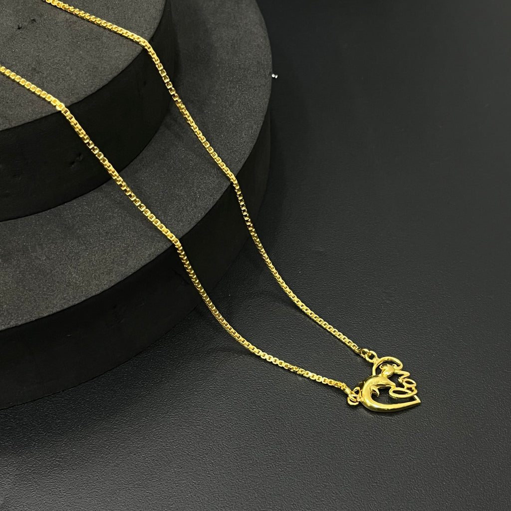 Silver Ladies Chain Love Heart Gold Finish