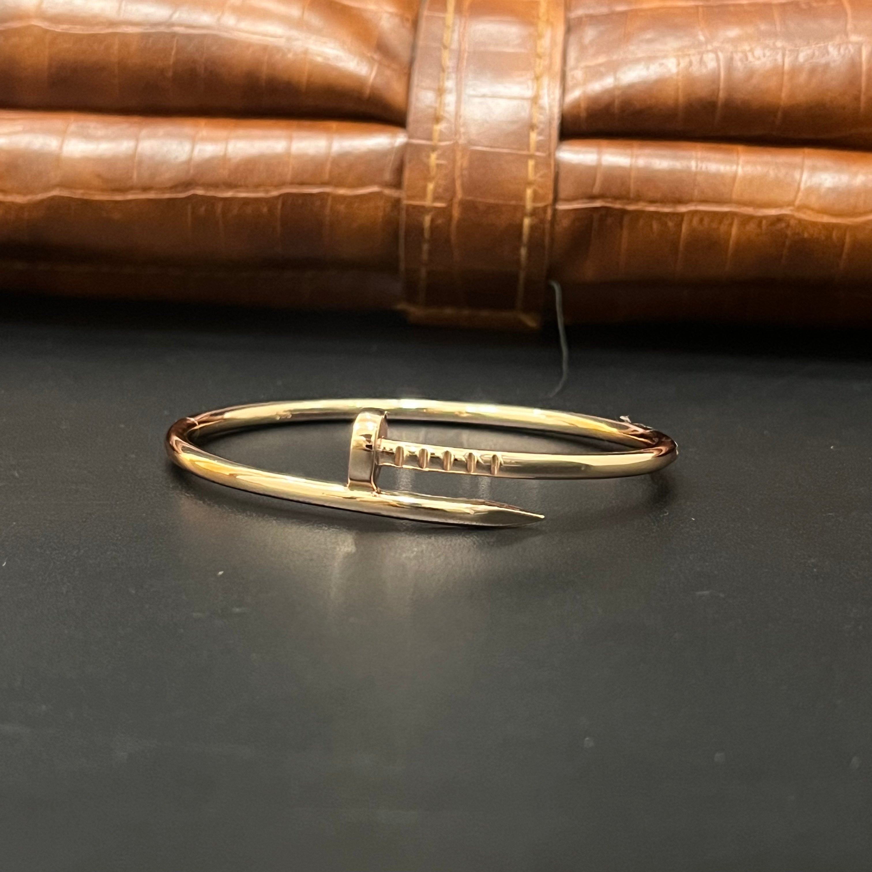 Silver Unisex Nail Kada Rosegold