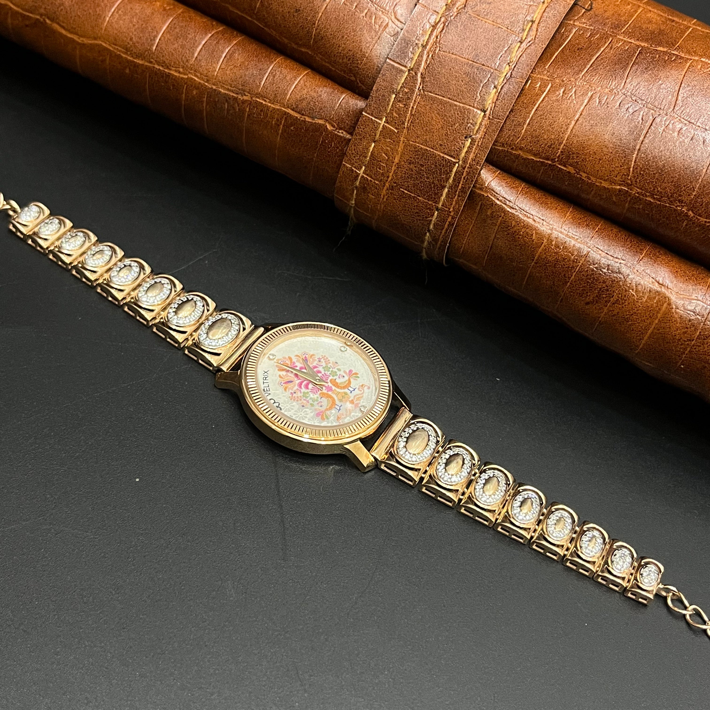 Silver Ladies Watch Regal Floral Elegance Rose Gold 925