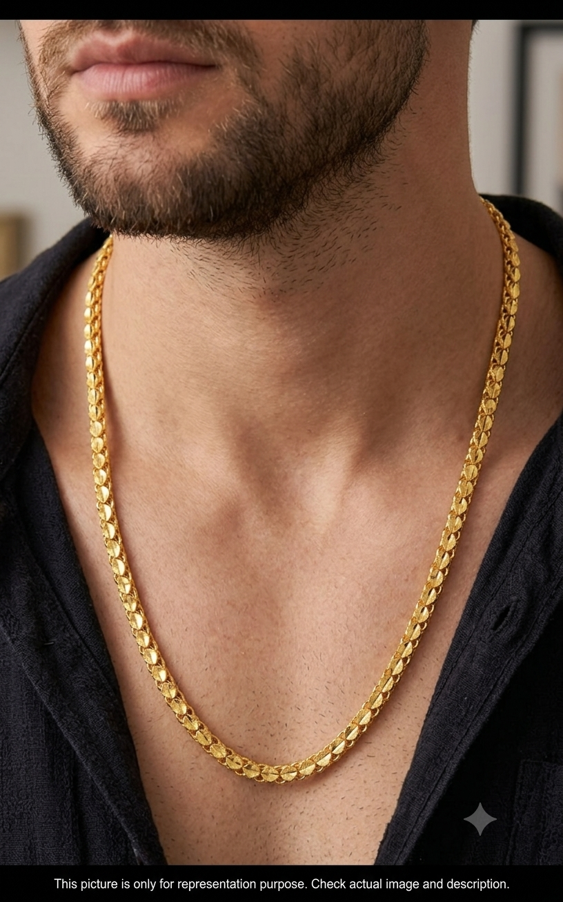 Silver Mens Chain Utahapa Gold Finished 925