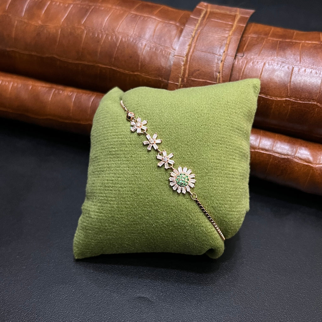Silver Ladies Bracelet Garden of Grace White Stone Rose Gold 925