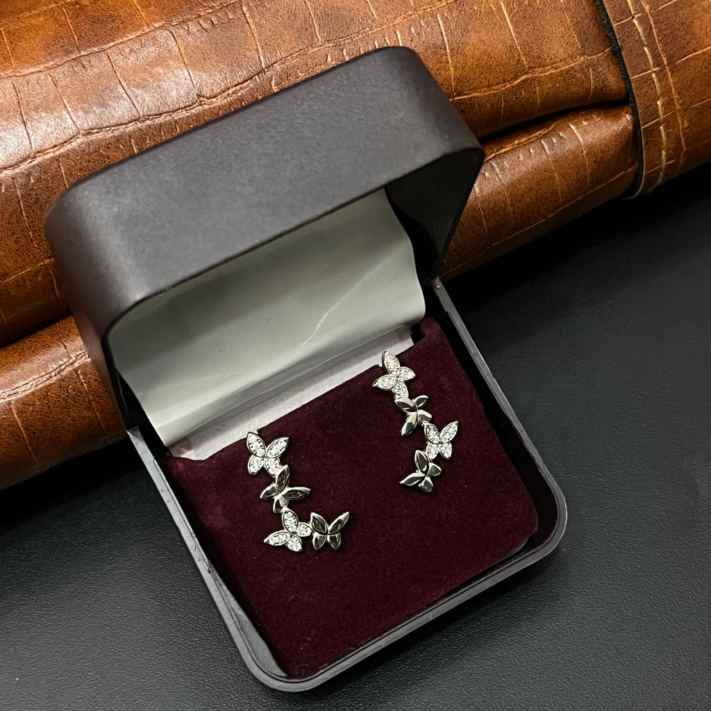 Silver Ladies  Earcuffs Butterfly AD