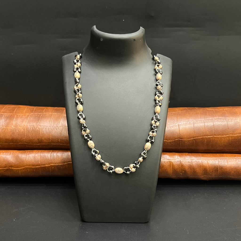 Silver Ladies Pendant Chain Elegant Black Bead Rose Gold Charm 925