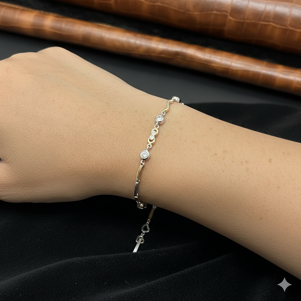 Silver Ladies Bracelet 2 Tone
