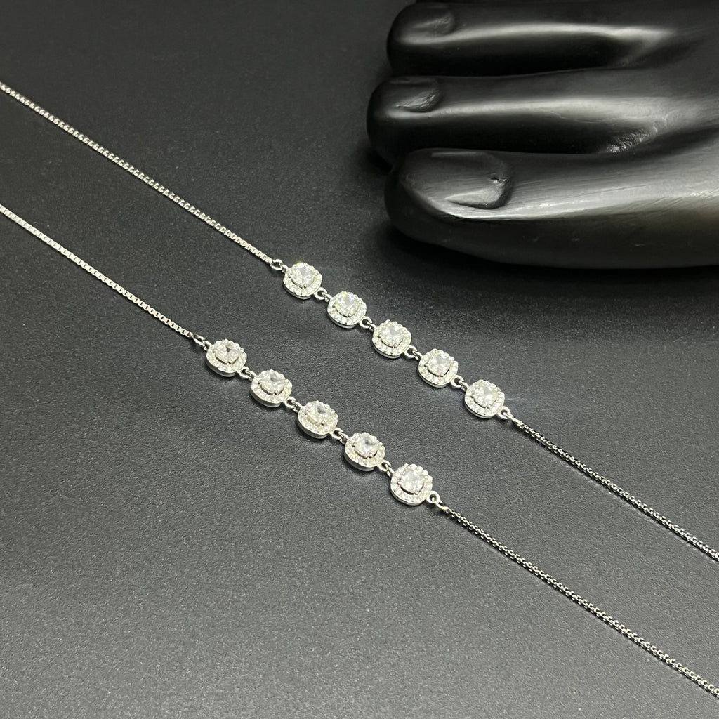 Silver Ladies Anklet Elegant Bloom Circle 925