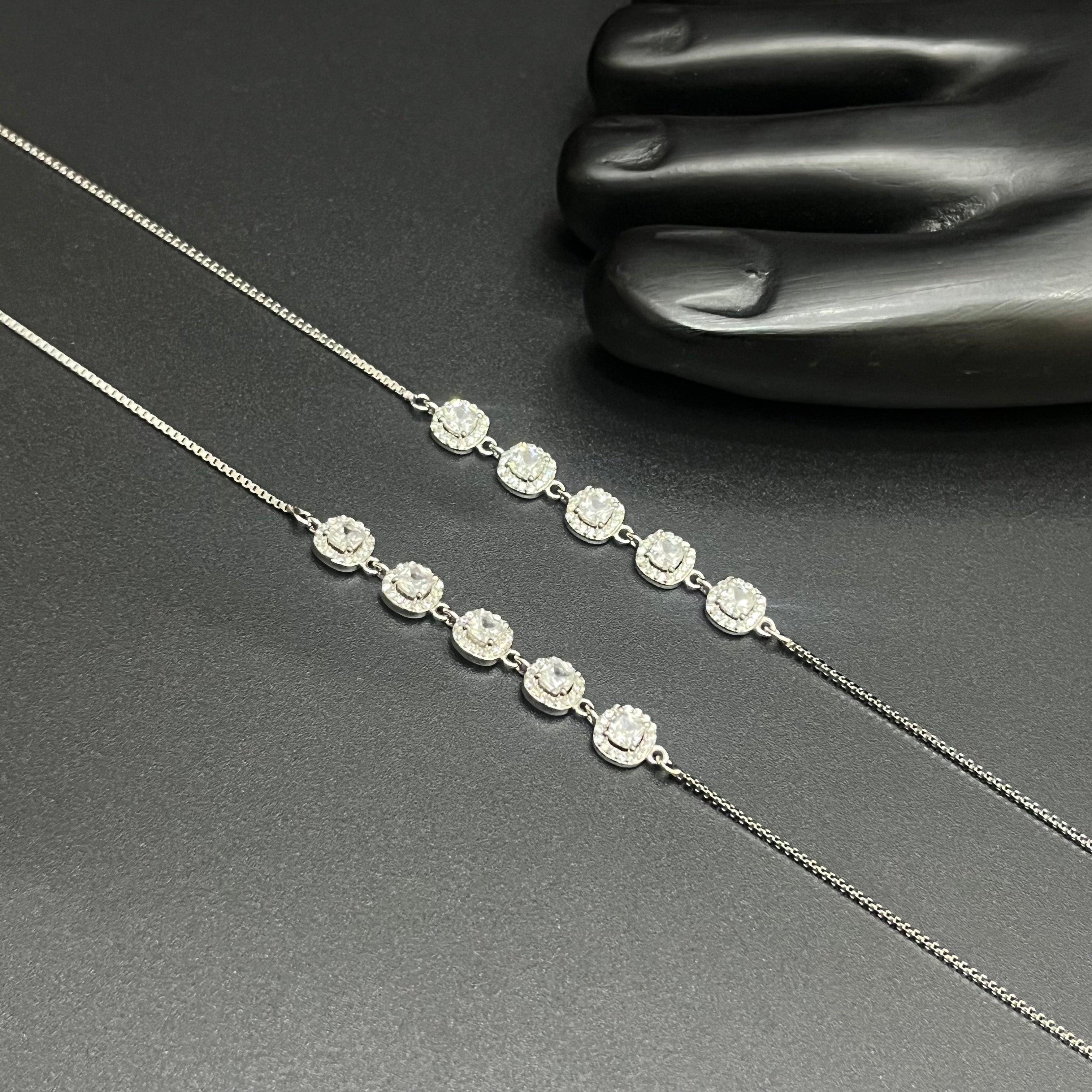Silver Ladies Anklet Elegant Bloom Circle 925