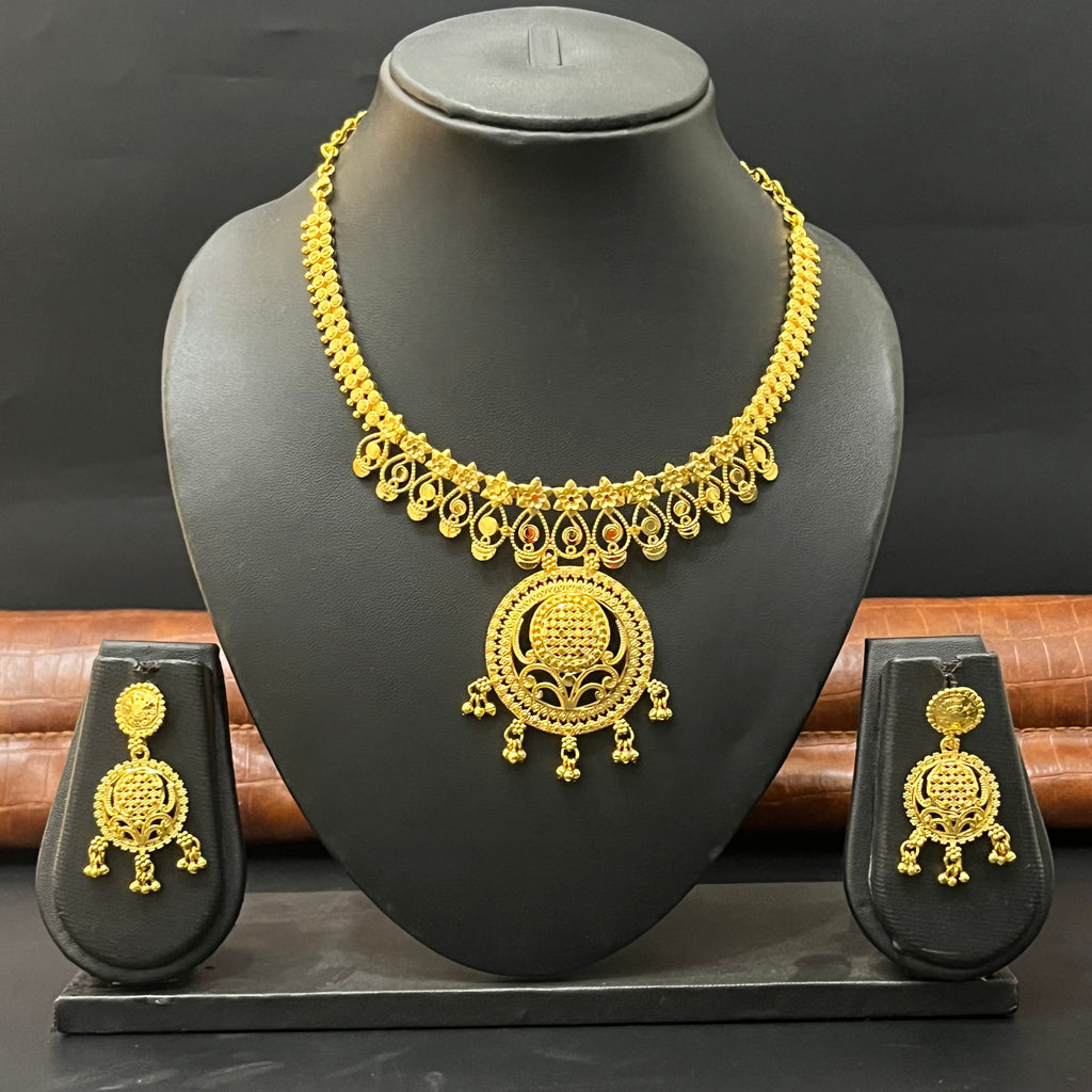 Silver Neckalce Gold Finished Bombay 925 B1