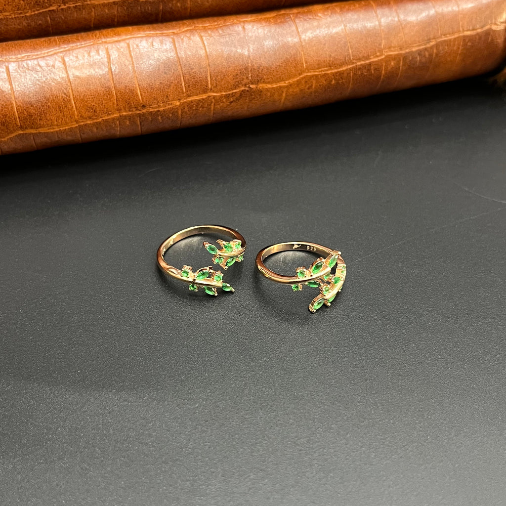 Silver Ladies Toe Rings 925 Greenz Petal Rosegold
