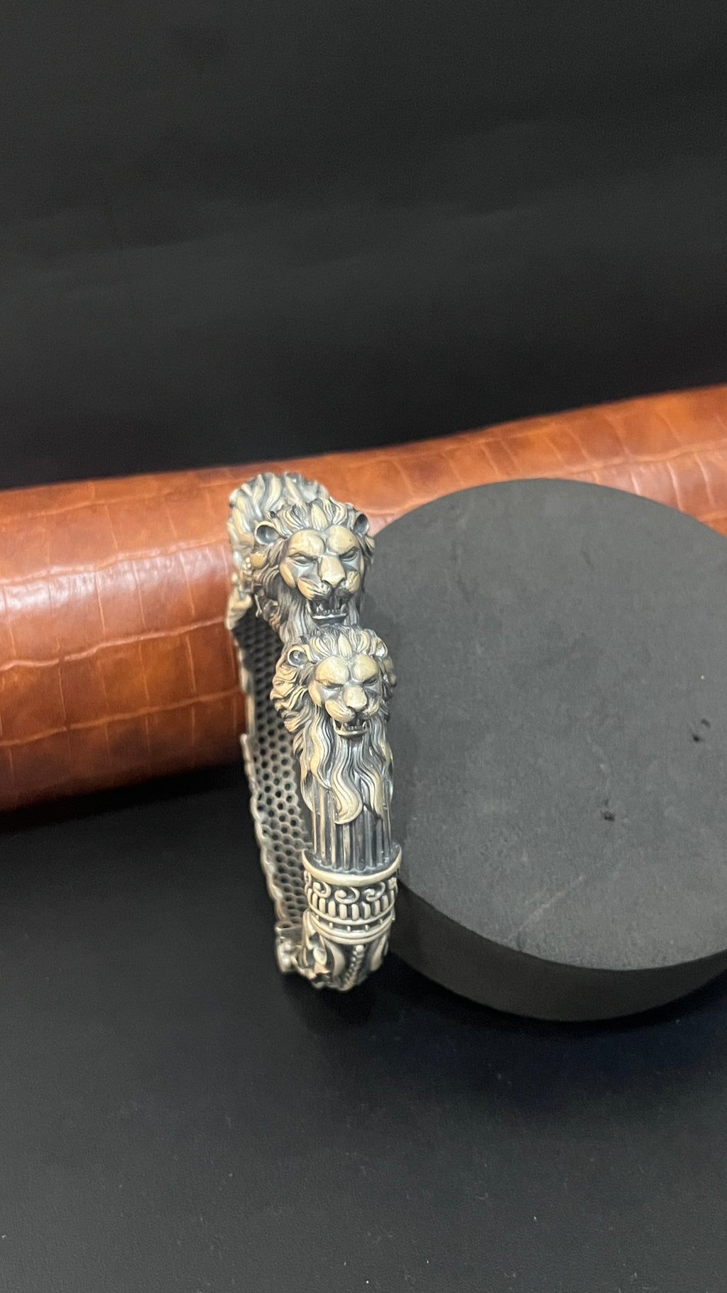 Silver Lion Kada (Four Faces) Antique