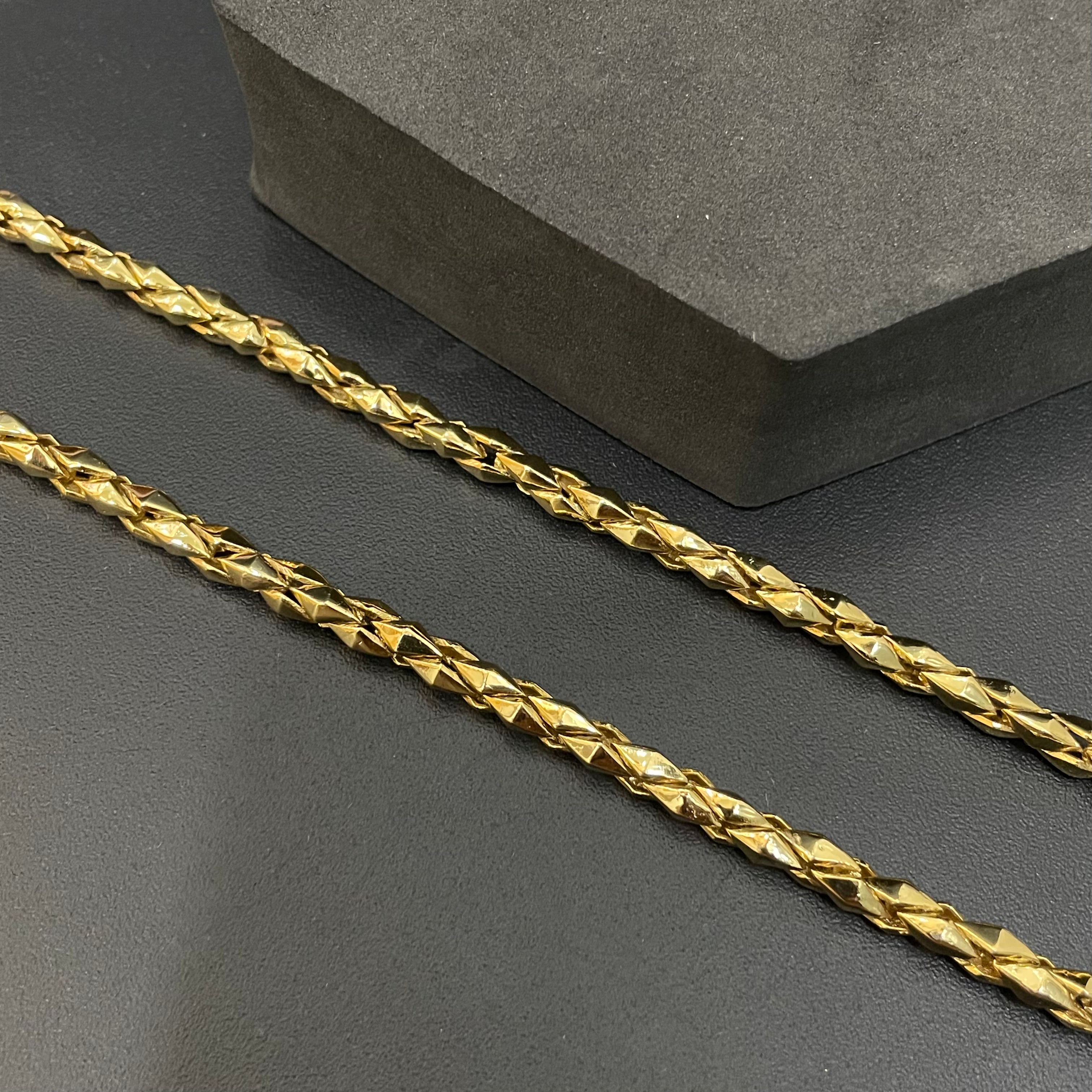 Mens Silver  Narrow Kathli Chain Gold Finished