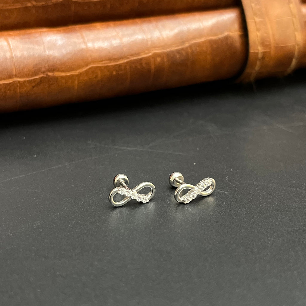 Silver Second Studs Infinity SS 925
