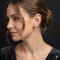 Silver Ladies Stud White Square RG