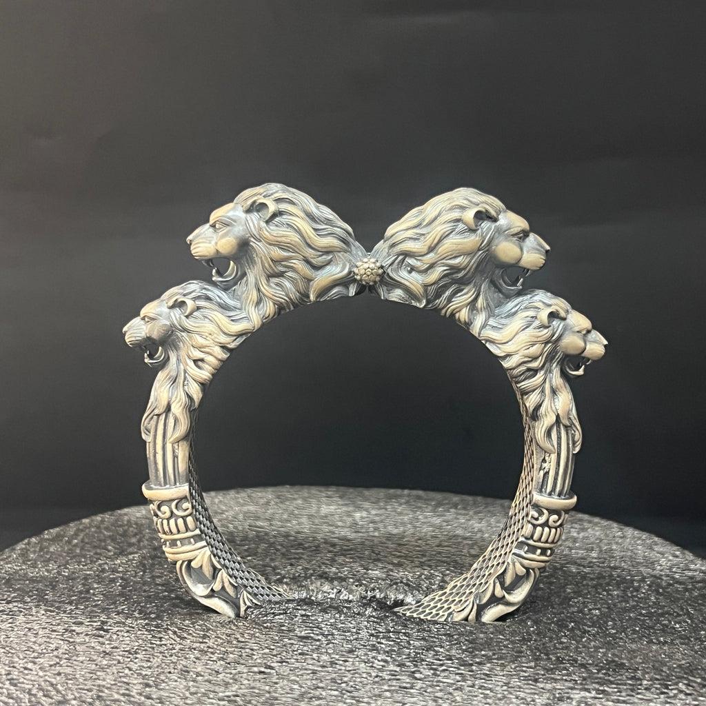 Silver Lion Kada (Four Faces) Antique