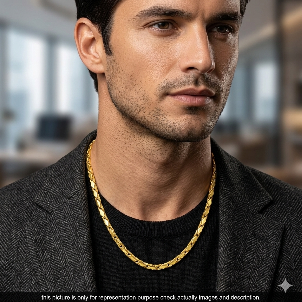 Silver Kathli Chain Two Tone 24inches