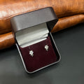 Silver Ladies Stud White Butterfly