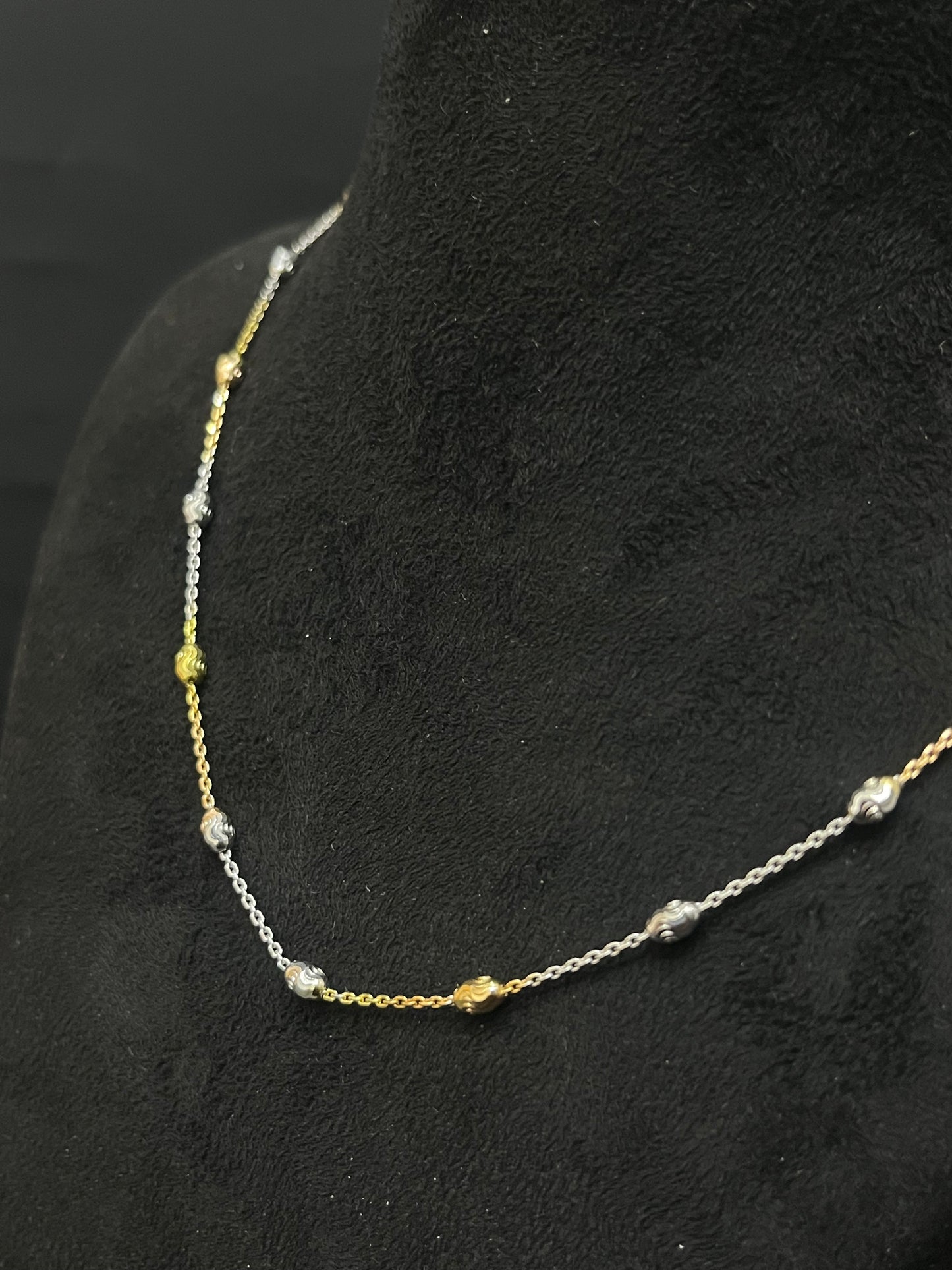 Silver Ladies Pendant Chain Multi Balls