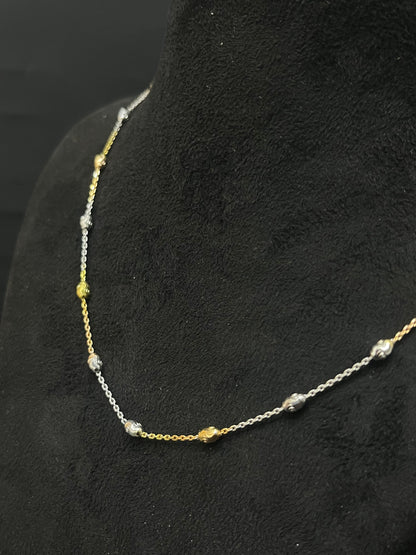 Silver Ladies Pendant Chain Multi Balls