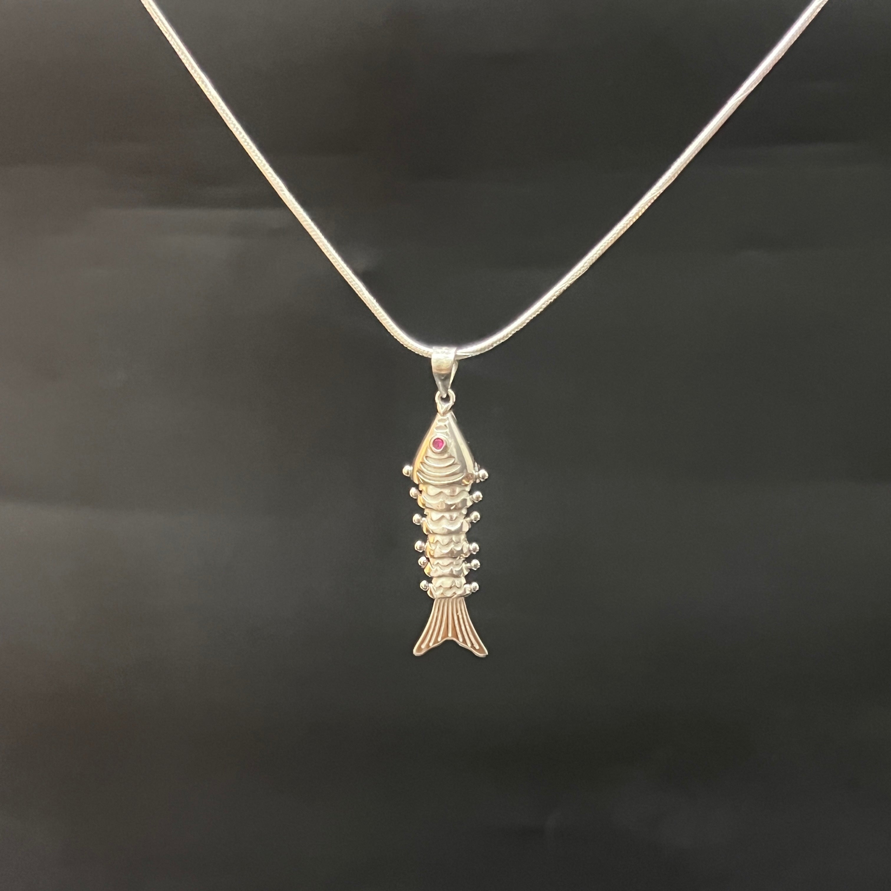 Silver Pendant Fish Design