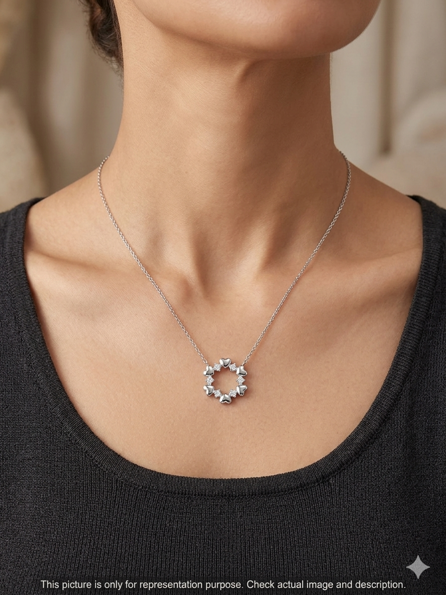 Ladies Pendant Chain _Heart Flower