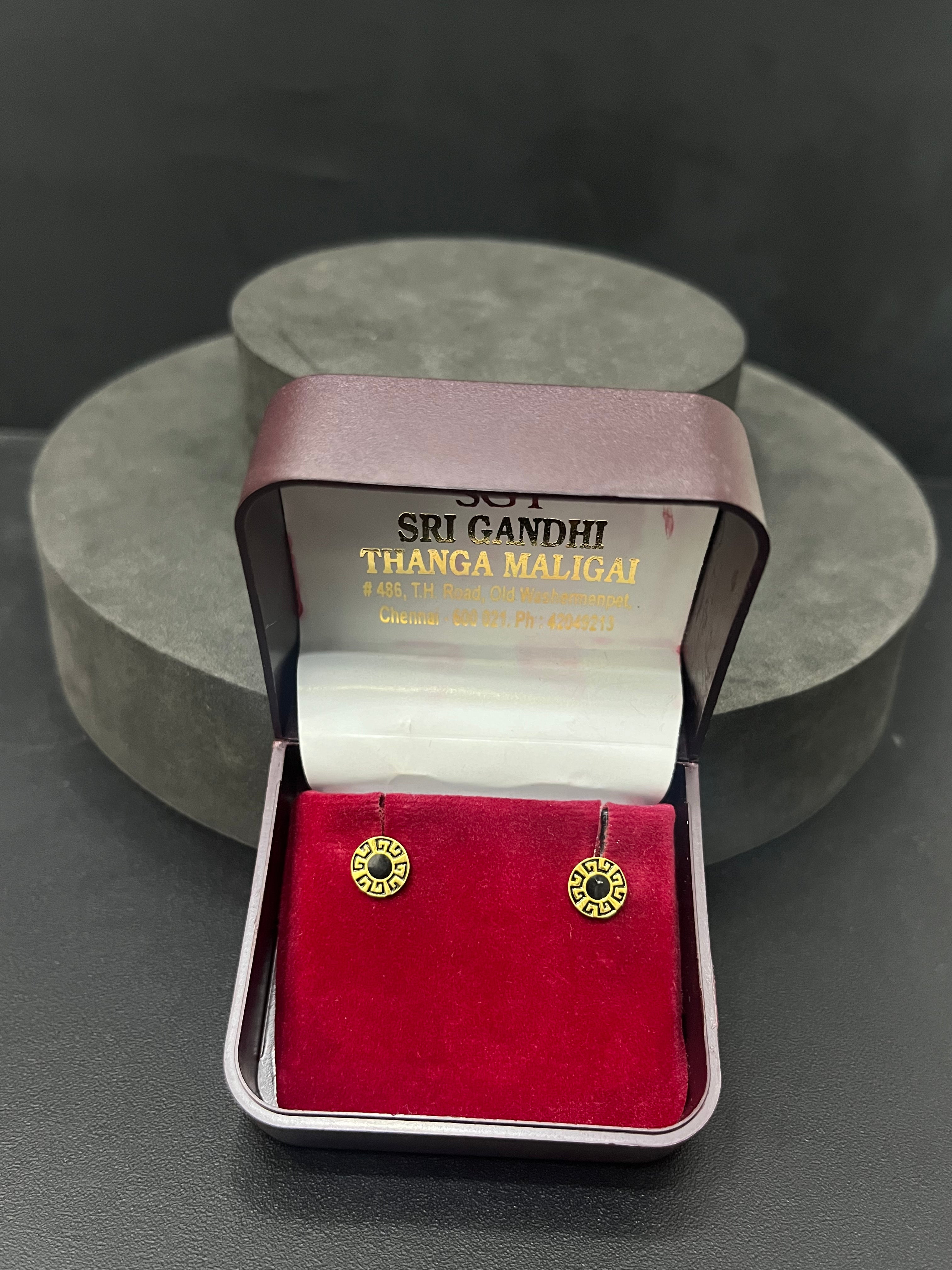 Gold Studs 18k Black Versace