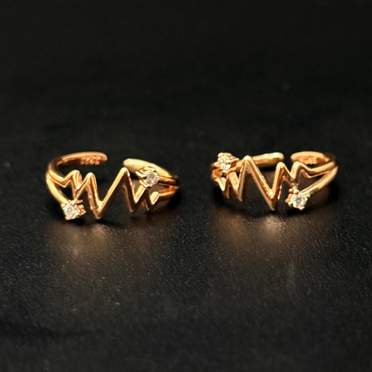 Silver Ladies Toe Rings Life Line RG