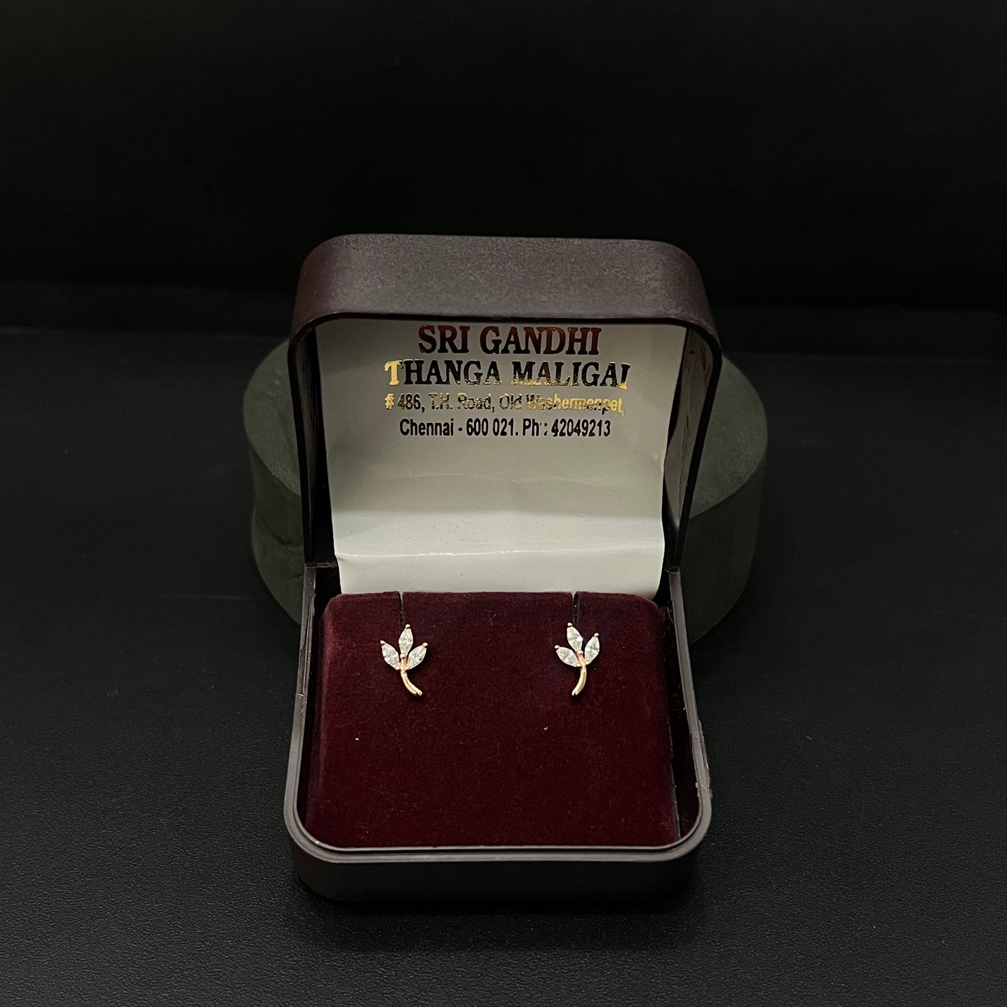 Silver Second Studs Rosegold Petals