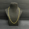 Silver Unisex Chain Flat Plain Chain Gold Finish M02 925