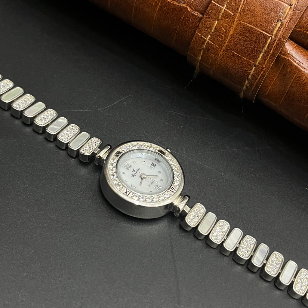 Silver Ladies Watch Classic Crystal Regal Link 925