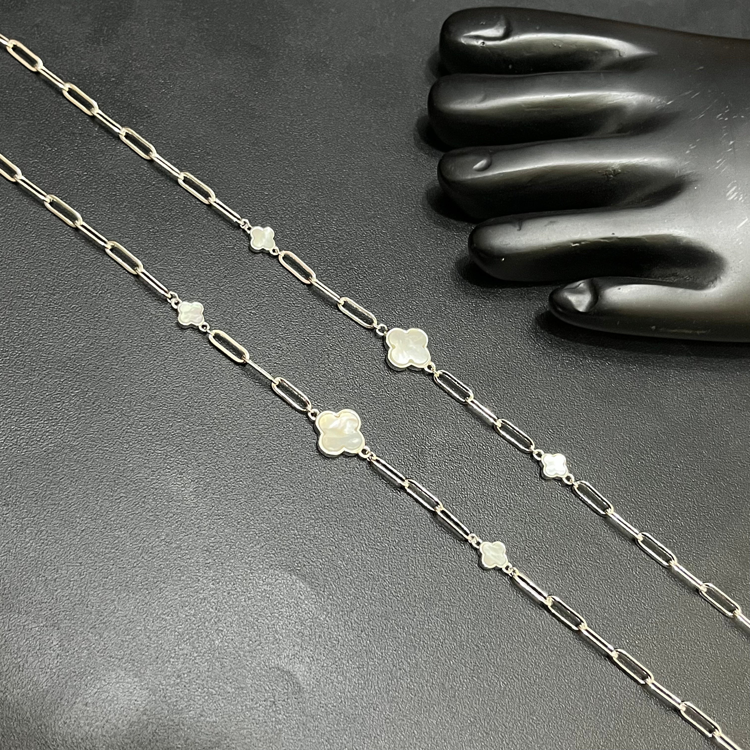 Silver Ladies Anklet Floral Oval Grace With Stone  925