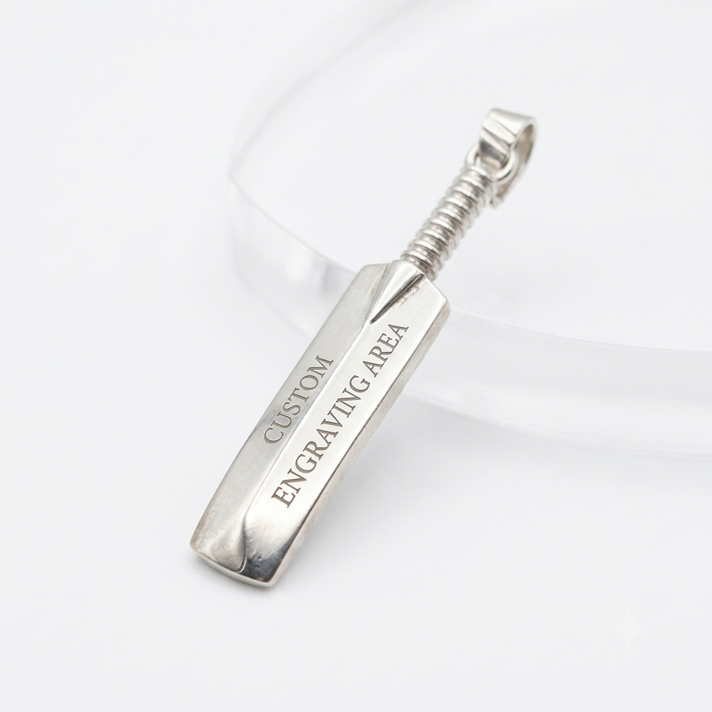 Silver Customised Cricket Bat 925 (Name Engraving)