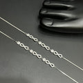 Silver Ladies Anklet Three Infinity Crystal 925