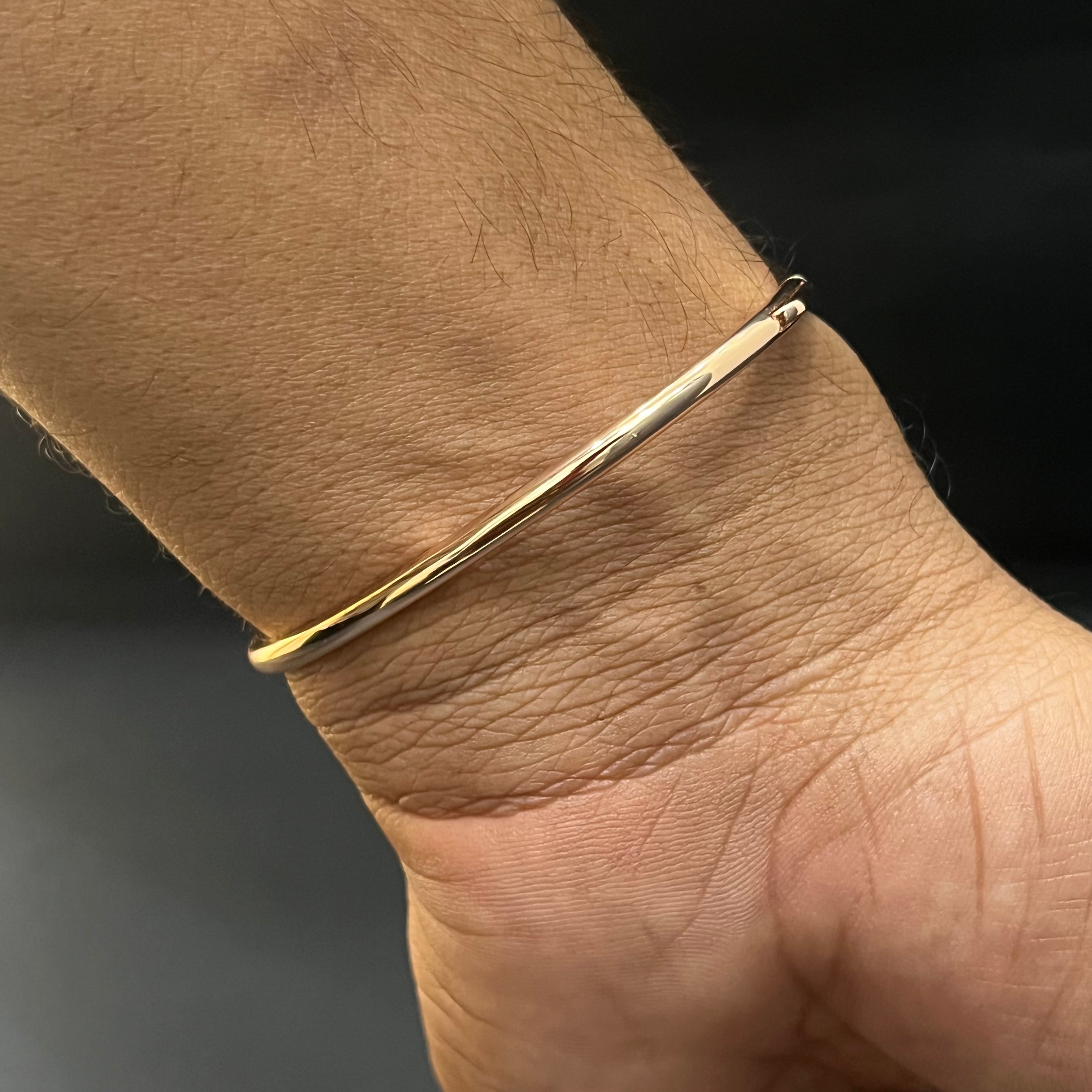 Silver Unisex Nail Kada Rosegold