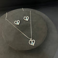 Silver Ladies Pendant Chain Set Evil Eye Heartz